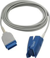 Fingersensor zu GE-Ohmeda #TS-F4-GE, flacher blauer Stecker für S/5, i4 Modulare Monitore mit E-Serie Modulen, Corometrix 259 mit TruSignal-Ohmeda Technolgie, Länge: 3 m