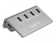 DeLOCK 64181 interface hub USB 3.2 Gen 2 (3.1 Gen 2) Type-A 10000 Mbit/s Grey