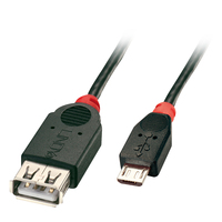Lindy 31935 USB kábel 0,5 M USB 2.0 Micro-USB B USB A Fekete, Vörös