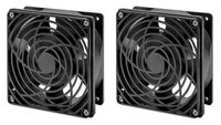 Intellinet 2-Fan Ventilation Unit for 19" Wallmount Cabinets Roof-mount, 1.8 m Power Cable with EU CEE 7/7 Plug, Format 120 x 120 mm, Earthing Kit Included, Black