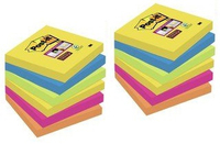 3M 654SR9+3 note paper Square Blue, Green, Orange, Pink, Yellow 90 sheets Self-adhesive