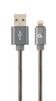 Cablexpert CC-USB2S-AMLM-1M-BG Lightning-kabel 8 m Grijs