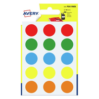 Avery PSA19MX etichetta autoadesiva Rotondo Permanente Colori assortiti 90 pz