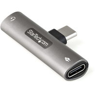 StarTech.com USB-C Audio- & Ladeadapter - USB-C Audio Adapter mit 3,5mm-TRRS-Kopfhörer-/Headset-Buchse und 60W USB-Typ-C Power-Delivery-Pass-Through-Ladegerät - für USB-C-Telefo...
