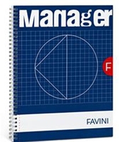 Favini Spiral Manager quaderno per scrivere 80 fogli Blu, Bianco