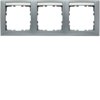 Berker Rahmen 3fach waagerecht, mit Beschriftungsfeld, S.1, aluminium matt