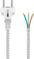 Goobay 50504 câble électrique Argent, Blanc 3 m Prise d'alimentation type F CEE7/7