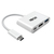 Tripp Lite U444-06N-H4U-C USB-C to HDMI 4K Adapter with USB 3.x (5Gbps) Hub Ports and 60W PD Charging, HDCP, White