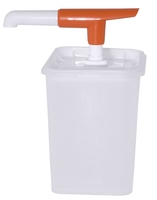 Dispenser Behälter aus weißem Polyethylen, mit dichtschließendem Steckdeckel,