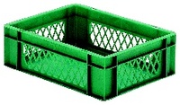 EURO Stapelkasten aus PP, TK400x300x120, Boden geschlossen, Wände durchbrochen, Farbe Grün