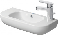 DURAVIT D-CODE Handwaschbecken 500 x 220 mm, 1 HL links, mit ÜL, weiß