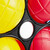 Relaxdays Boccia Spiel, 6 Petanque Kugeln in 3 Farben, Kunststoff, mit Zielkugel & Tragekorb, Boule Set für Kinder, bunt