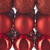 Relaxdays Weihnachtskugeln im 50er Set, glitzernde, matte & glänzende Christbaumkugeln, Kunststoff, ∅ 3, 4 & 6 cm, rot