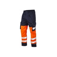 Leo CT01 Bideford Orange/Navy Cargo Trousers Tall Leg - Size 28''