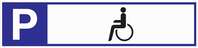 NORDWEST Handel AG Znak parkingowy parking dla niepełnosprawnych dł. 460 x szer. 110 aluminium biał