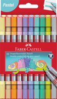 FABER-CASTELL Doppelfasermaler 151112 10 Pastel Farben, Etui
