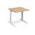 TR10 straight desk 800mm x 800mm - white frame and oak top