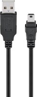 USB 2.0 Hi-Speed-Kabel, schwarz, 5 m - USB 2.0-Stecker (Typ A) > USB 2.0-Mini-Stecker (Typ B, 5-Pin)