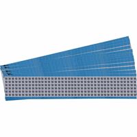 Wire Marker Cards - Solid Numbers 6.35 mm x 38.00 mm AF-50-PK, Blue, Rectangle, Permanent, Black on silver, Aluminium, Matte Zelfklevende etiketten