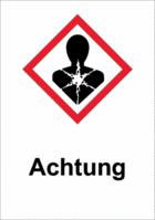Gefahrenpiktogramm - Achtung, Rot/Schwarz, 29.7 x 21 cm, Magnetfolie, Weiß