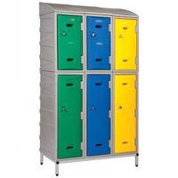 Plastic lockers, 600mm height, green door