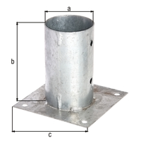 Aufschraubhülse für Rundholzpfosten, feuerverzinkt, Topf Ø 81 mm