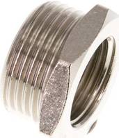 RN3412MSV Reduziernippel G 3/4"(AG)-G 1/2"(IG), Messing vernickelt