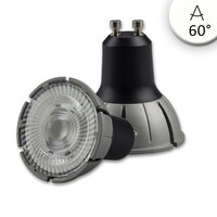 Vollspektrum LED Strahler COB, GU10, 7W 4000K 500lm 594cd 60°, CRi >98, dimmbar, grau-schwarz