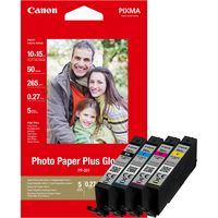 Canon CLI-551XL BK/C/M/Y Tinte mit hoher Reichweite + Fotopapier Value Pack