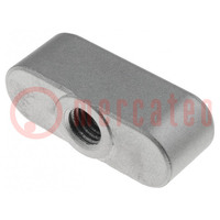 Knob wing; Int.thread: M8; 10mm; stainless steel; W: 36mm