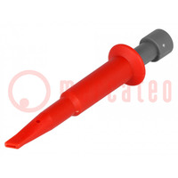 Clip-on probe; hook type; 5A; red; 4mm