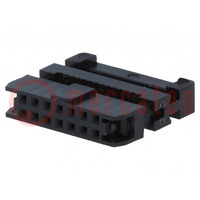 Plug; IDC; female; PIN: 14; with cable clamp; IDC; for ribbon cable