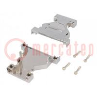 Enclosure: for D-Sub adapters; shielded; Locking: screws; silver