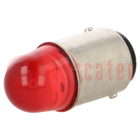 LED lamp; red; BA15D; 230VAC