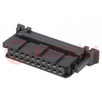 Plug; IDC; female; PIN: 20; with cable clamp; IDC; for ribbon cable