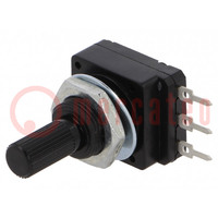 Potentiometer: shaft; single turn; 500kΩ; 60mW; PCB; 6mm; plastic