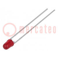 LED; 3mm; rosso; 2,1mcd; 60°; Frontale: convesso; 5V; Nr usc: 2