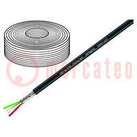 Cable; UNITRONIC® BUS PA; 1x2x1mm2; cuerda; Cu; PVC; negro; 250V