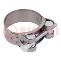 T-bolt clamp; W: 22mm; Clamping: 44÷47mm; chrome steel AISI 430; S