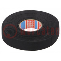 Tape: textile; W: 19mm; L: 25m; Thk: 300um; Automotive; black; 150°C