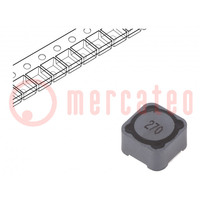 Inductor: wire; SMD; 27uH; 3.4A; 46mΩ; ±20%; 12x12x8mm; -40÷125°C