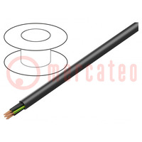 Wire; H07RN-F; 7G1.5mm2; round; stranded; Cu; rubber; black; Class: 5