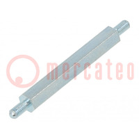 Screwed spacer sleeve; 35mm; Ext.thread: M3; hexagonal; steel