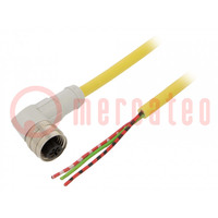 Connection lead; M12; PIN: 3; angled; 10m; plug; CSA; -25÷70°C; IP67