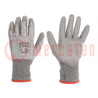 Protective gloves; Size: 11; grey; composite fibre