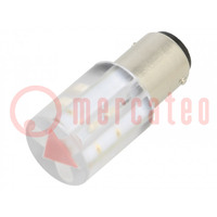 LED lámpa; piros; BA15D,T20; 230VDC; 230VAC; -20÷60°C