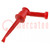 Clip-on probe; hook type; 5A; 60VDC; red; Grip capac: max.2.29mm