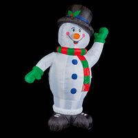 Inflatable Snowman With Hat & Scarf 2.4m - 240cm, White