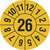 Prüfplakette, Jahresplakette mit 2-stelliger Jahreszahl, 1000 Stk/Rolle, 3,0 cm, g/s, Folie Version: 2026 - Prüfjahr: 26