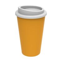 Artikelbild Coffee mug "Premium", standard-yellow/white